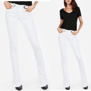 NWT Express Skyscraper Mid Rise White Jeans LONG